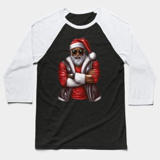 Cool Black Santa, African American Santa Baseball T-Shirt